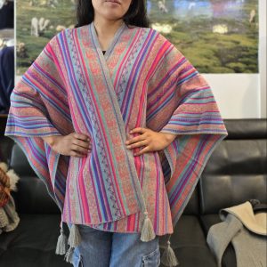 Poncho tonos rojos